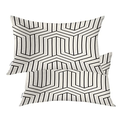 Modern Zigzag Geometric Throw Pillow Covers, Repeating ...