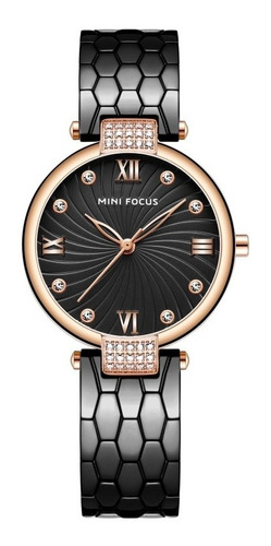 Reloj Mini Focus De Mujer, Elegante Y Juvenil, Color Negro