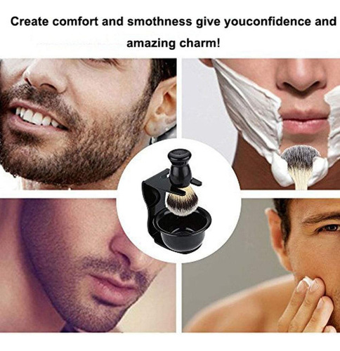 Kit De Pincel De Barbear 3 Em 1, Escova De Pelo De Texugo,
