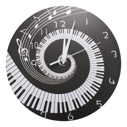 Elegante Reloj De Piano Con Teclado, Notas Musicales, Onda,