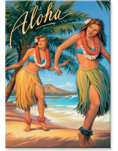 Imán De Nevera Coleccionable De Arte Hawaiano - Aloha - De K