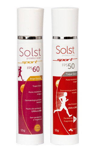 Kit Protetor Solar Sport Fps 60 Bege Escuro+incolor Fps 50 