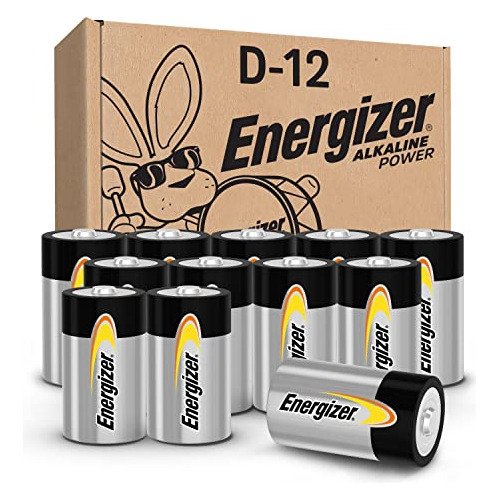 Alkaline Power D Batteries (12 Pack), Longlasting Alkal...