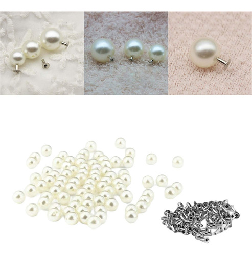 2 De Botones De Imitación De Perlas De 8 Mm