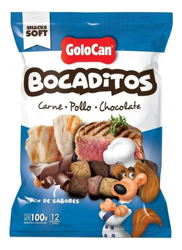 Golocan Golosina Perro Bocadito Blando Pollo Carn Choco 100g