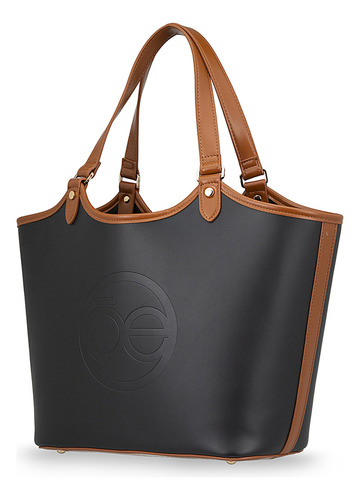 Bolsa Tote Cloe Llalnira Grande Color Negro