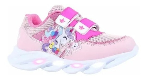 Zapatillas Footy Unicornio Love Rosa Con Luces Al Pisar 