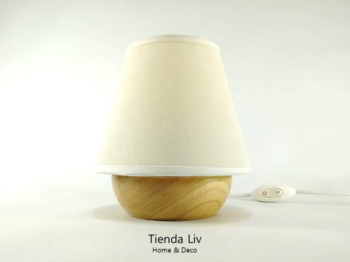 Imagen 7 de 7 de Velador Con Pantalla Estilo Moderno Escandinavo Madera C1