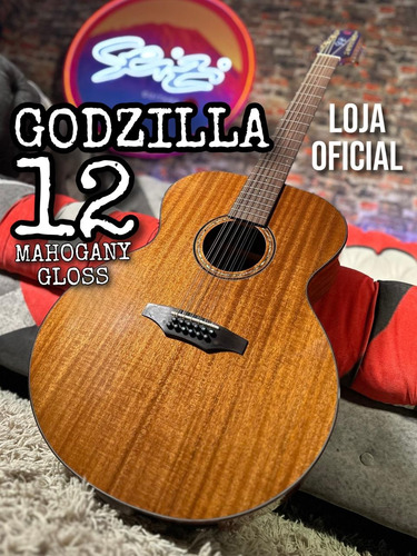 Violão Seizi Supreme Godzilla 12 Cordas Gold Mahogany Gloss