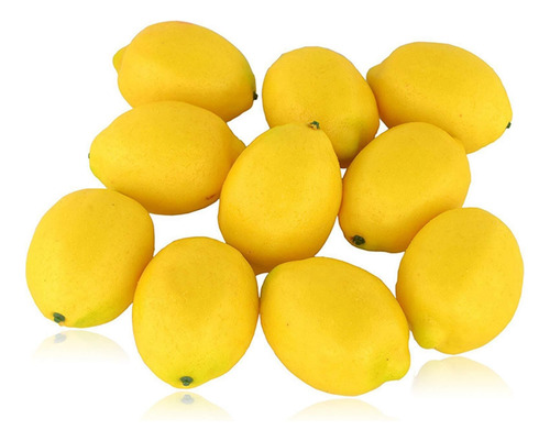 10 Pcs Limón Artificial Fruta For De Fiesta La Decoración
