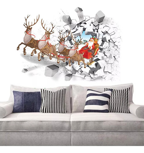 . Pegatinas De Pared De Navidad Creativo 3d Santa Claus