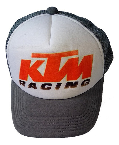 Gorra Motos Estilo Ktm Racing Color Gris - Naranja