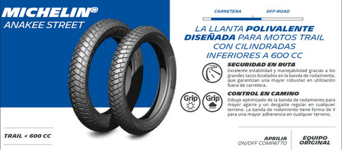 Llanta Michelin 120/90-17 64t Anakee Str. Sin Cámara 775950