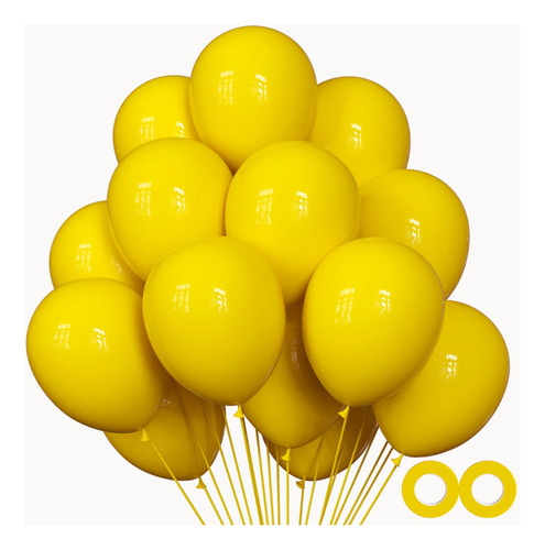 Paquete De 60 Globos Amarillos, Globos Amarillos De 12 Pulga