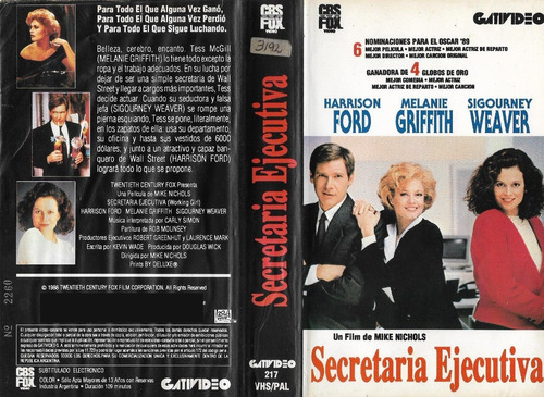 Secretaria Ejecutiva Vhs Harrison Ford Sigourney Weaver 1988
