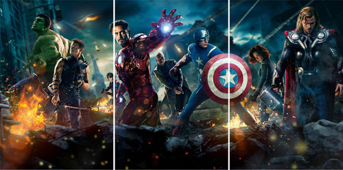 Cuadro Marvel Avengers Thor Capitan América Ironman Pöster