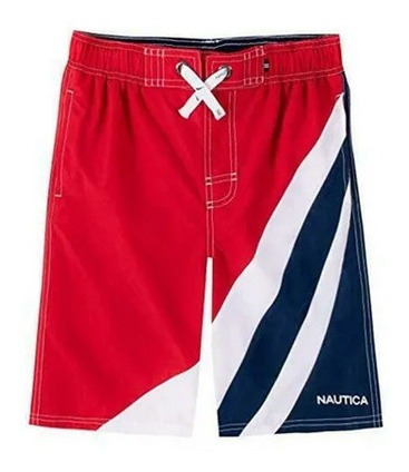 Pantalon Bermuda Traje De Baño Niño Nautica - Talla 14/16