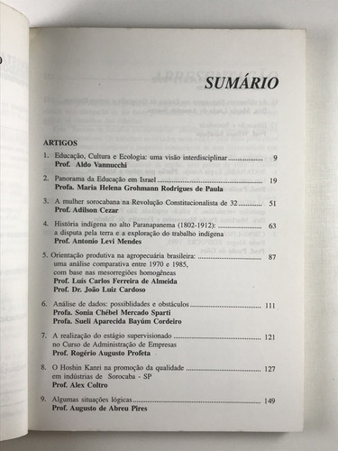 Livro Revista De Estudos Universitarios Universidade De Sorocaba 22 1996 - E5