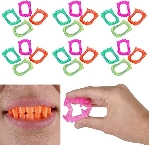Dientes De Halloween Dientes De Colmillos De Neón, Dis...