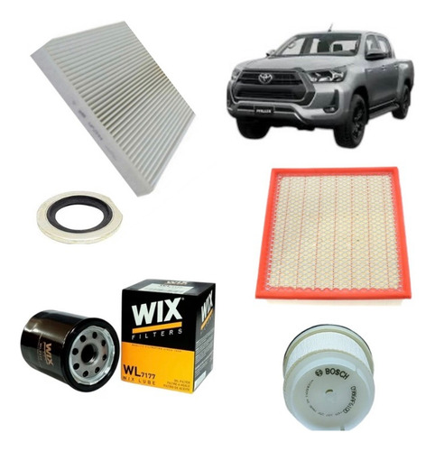 Kit Aceite + Filtros Toyota Hilux 2.4 /2.8 2017 -2023