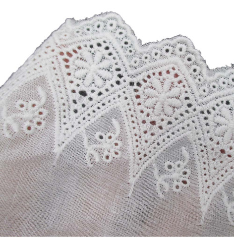 Cotton Floral Eyelet Bordado Encaje Tela 4 Inch 10 Cm