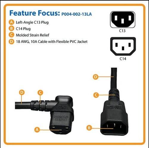 Cable Poder Ups C13 L C14 Apc Macho Hembra Pc Monitor 3mts