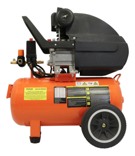 Compressor Ar 24 Litros 2,5hp Vc25-1 115lbf/pol 110v Vulcan Cor Laranja Fase elétrica Monofásica Frequência 60Hz