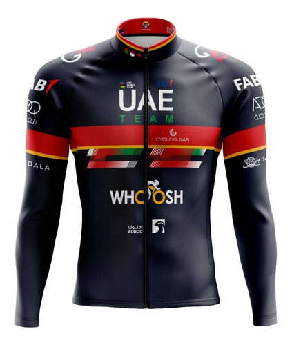 Jersey Ciclismo Uae Negro Manga Larga