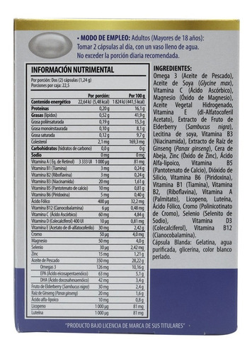 Imagen 3 de 3 de Platinum 50+ Vitaminas Minerales + Elderberry Solanum 45caps Sabor Sin Sabor