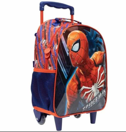 Mochila De Rodinha Infantil Tamanho 16 Homem-aranha R Xeryus Cor Cinza-escuro Desenho do tecido Homem Aranha