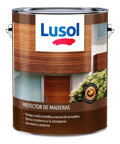 Lusol Protector De Madera 4lts + 1lt Aguarras Acabado Satinado