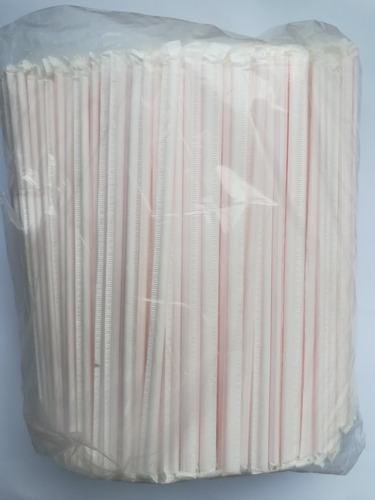 500 Pitillos Plástico Empaque Individual Largo 25 Cm