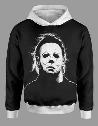 Buzo Capucha Bicolor Aesthetic Goth Michael Myers Hallowen