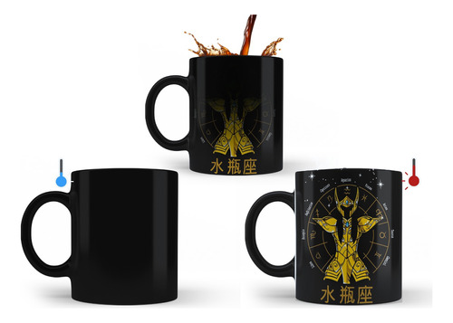 Taza Magica De Ceramica - Caballeros Del Zodiaco Acuario