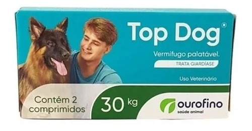 Vermífugo Top Dog 30 Kg Ourofino Com 2 Comprimidos