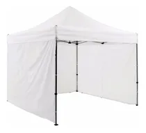 Comprar Gazebo Blanco Plegable Refozado  3x3 Con 3 Paredes Blancas