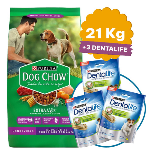 Comida Perro Adulto Mayor Dog Chow Senior 21 Kg + Regalo