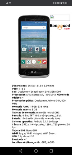 Teléfono Para Reparar O Usar De Repuesto LG Optimus Zone 3
