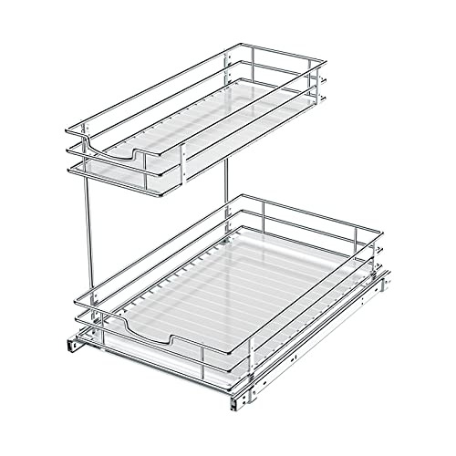 Under Sink Cabinet Organizer Storage With 2 Tier Pull O...