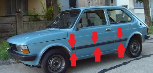 Fiat Vivace14 Baguetas Negras (6 Piezas) Molduras 58 Mm