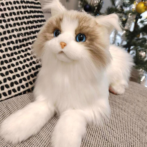 Muñeco De Peluche De Gato Realista, Animal Relleno, Gato