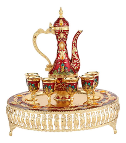 Juego De Taza De Café Y Tetera Turca, Juego De Rojo