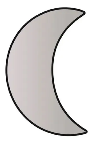Espejo Media Luna En Acrílico 26x40 Con Base Negra