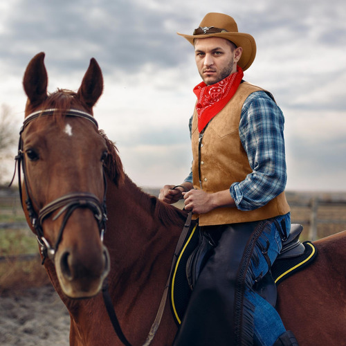 Vabean 5 Peças Roupa Ocidental Para Homens Terno De Cowboy M