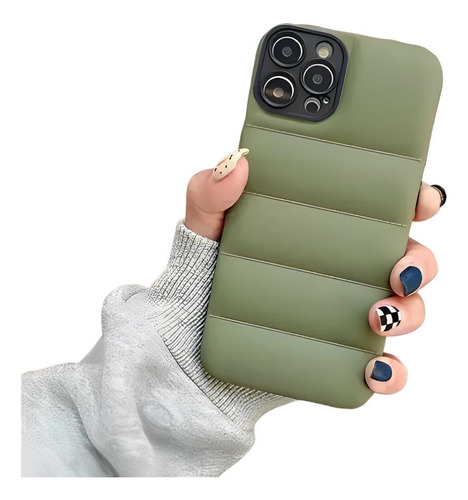 En Stock Abfa Shop Case Puffer Jacket iPhone 14 Plus Verde