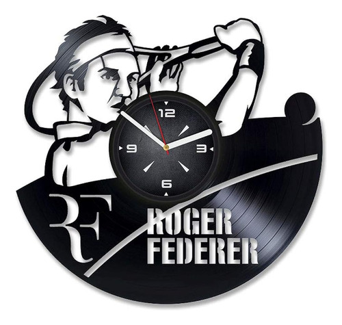 Roger Federer Tennis Vinyl Record Wall Clock. Decoración Par