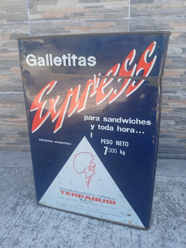 Lata Galletitas Express Sin Tapa Litografiada 30x30x41 Alto