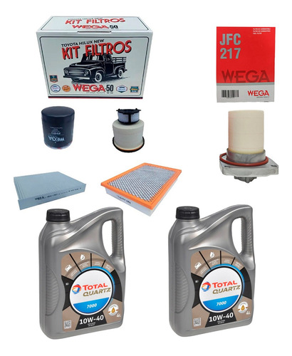 Kit 4 Filtros Hilux  + Filtro Jfc-217 Y Aceite Total 10w40
