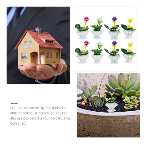 8 Unidades De Decoración Para Macetas, Minicasa, Modelo Bons