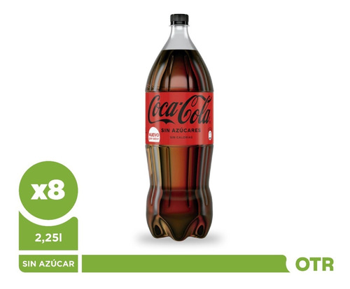 Imagen 1 de 5 de Gaseosa Coca-cola Sin Azucar 2,25l Pack X 8u - On The Rocks